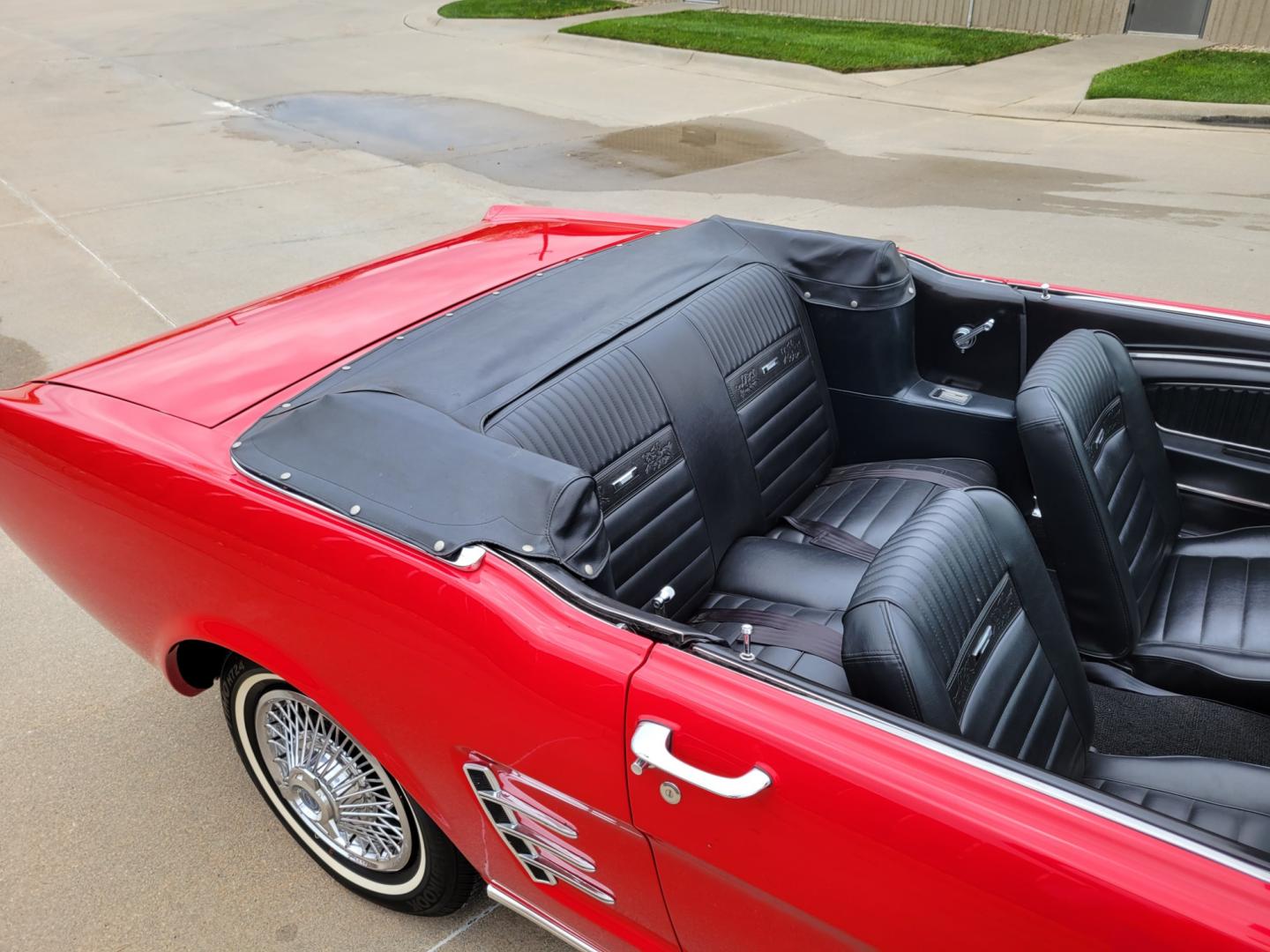 1966 Red /Black Ford Mustang Deluxe Pony Interior (6F08C738368) with an Original 289ci. engine, Automatic transmission, located at 2510 47th St. Suite 200, Boulder, CO, 80301, (303) 641-0333, 40.026196, -105.243217 - Known History back to its Original Purchaser Curtis Travis from Foxworthy Ford. This Beautiful 1966 Convertible Mustang is Equipped with its Original 289ci. V8, and C4 3 speed Automatic Transmission. The Vintage AC was Serviced and Recharged with 134 coolant October 2023. It has its Original F - Photo#6